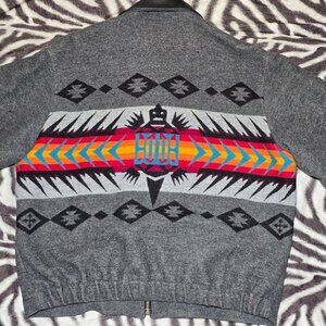 Pendleton High Grade Western wear wool bomber jacket XL Iroquois turtle design